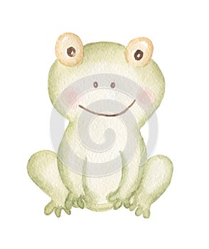 Cute Boho Animal Clipart, Watercolor hand drawn frog illustration, Kids Wall Art, Baby Shower, Choldren Invitation, Scrapbook