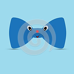 Cute bowtie character cartoon style with eyes nose and mouth