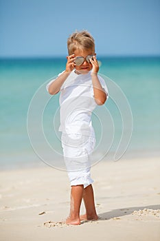 Cute boy on the beach