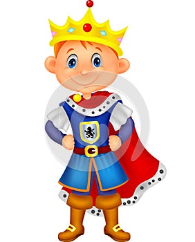 Cute boy cartoon with king costume photo