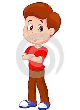 Cute boy cartoon standing