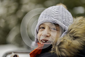 Cute Boy on Chair Lift