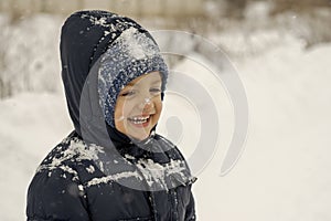 Cute Boy Enjoying Winter Season