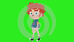 Cute Boy with fancy hairstyle walking animation.