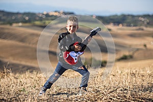 Cute boy with a guitar