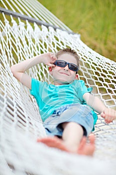 Cute boy in hammock