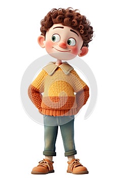 Cute Boy Happy Cartoon Character