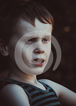 Cute boy looking away