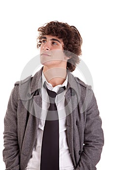 Cute boy, looking up