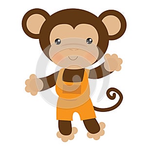 Cute boy monkey vector illustration