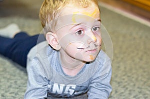 Cute boy with painted face