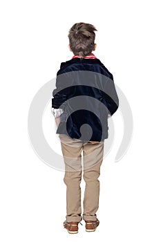 Cute boy, posing isolated against white background