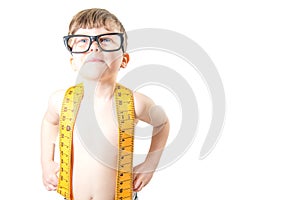 Cute boy smiling with large, goofy glasses