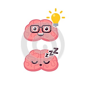 Cute brain idea icon