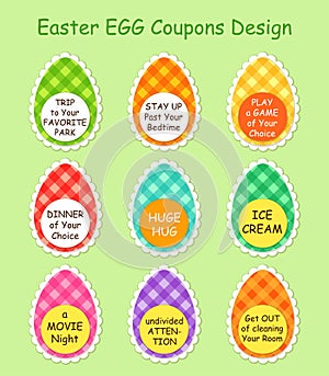 Cute and bright Easter Hunt egg coupons design