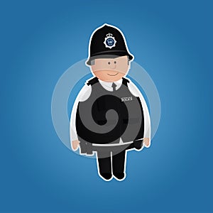 Cute british police officer character