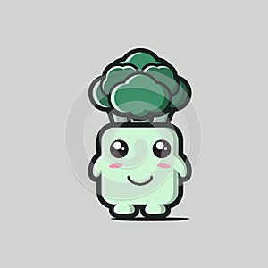 Cute Broccoli Vector photo