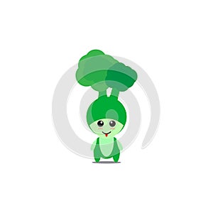 Cute brocoli maskot vektor design character. photo
