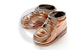 Cute bronze babyshoes