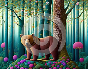 Cute brown bear - AI generated art