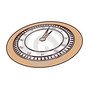 Cute brown clock cartoon