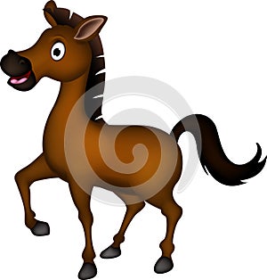 Cute brown horse cartoon