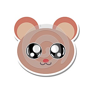 Cute brown mouse head. Vector
