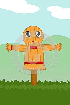 Cute scarecrow cartoon