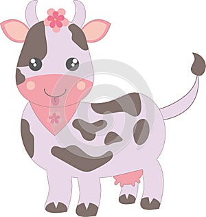 Cute brown spotted cheeky cow vector