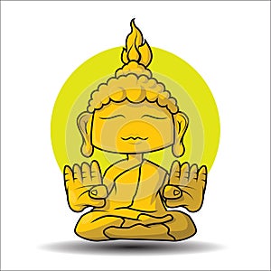 Cute Buddha statue cartoon