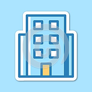 cute building icon sticker cartoon