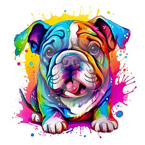 Cute bulldog puppy on clean background. Dog Lover. Pet. Animals.