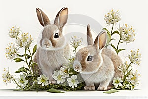 Cute Bunnies Easter, Happy Easter , Spirit of Easter.