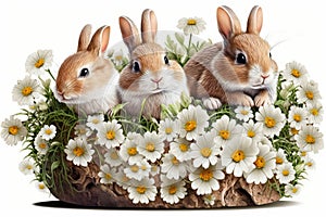 Cute Bunnies Easter, Happy Easter , Spirit of Easter. Fun Celebrate.