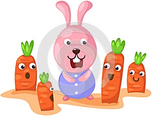 Cute bunny with carrot