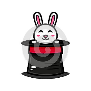 Cute bunny character design themed magic tricks hat