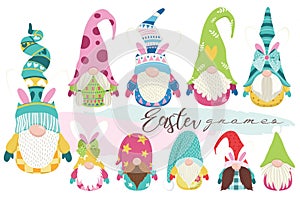 Cute Bunny Easter Gnome Collections Set