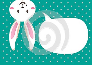 Cute bunny easter with speechbubble. photo