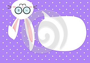 Cute bunny easter with speechbubble. photo