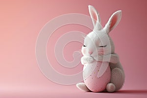 cute bunny hug easter egg