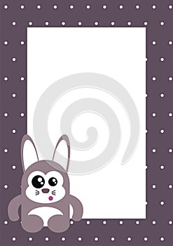 Cute Bunny Photo Frame Card