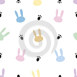 Roztomilý zajíček nebo králík a barvitý velikonoce vzor 