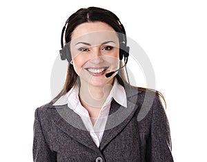 Cute business customer service woman