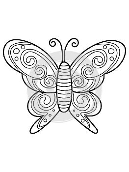 Cute Butterfly Coloring Page for Kids