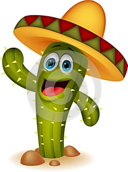 Cute cactus cartoon character