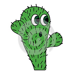 Cute cactus. Isolated stock vector illustration