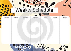 Cute Calendar Weekly Planner Template