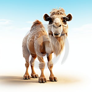 Cute Camel 3d Clay Render: Cartoon Illustration And Realistic Animation