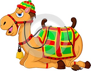 Cute camel cartoon sitting