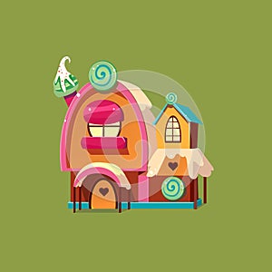 Cute Candy House. Vector Illustartion